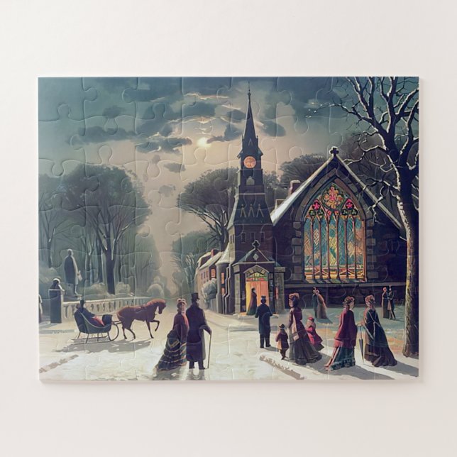 Christmas Eve Service J Hoover And Son 1878 Jigsaw Puzzle (Horizontal)