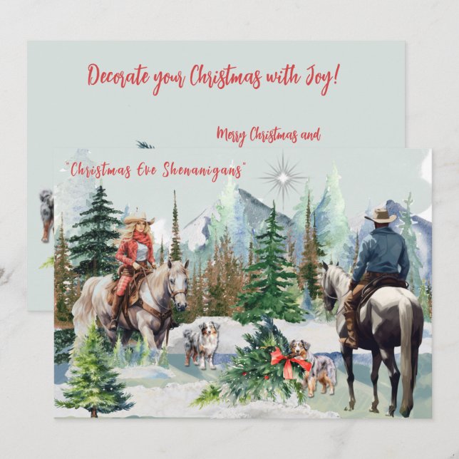 Christmas Eve Shenanigans with Aussies Card (Front/Back)