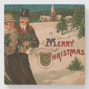 Christmas Eve Walk Christmas Stone Coaster