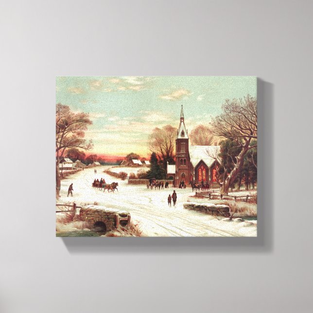 "Christmas Eve Winter Scene" canvas print (Front)