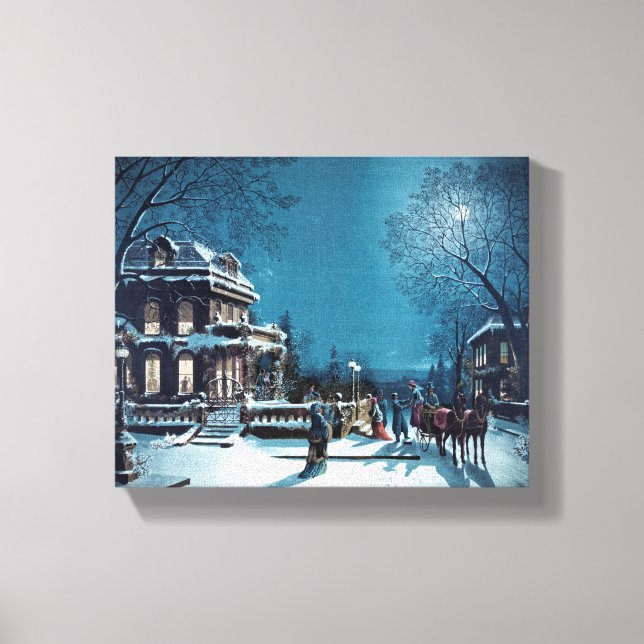 "Christmas Eve Winter Scene" Canvas Print (Front)