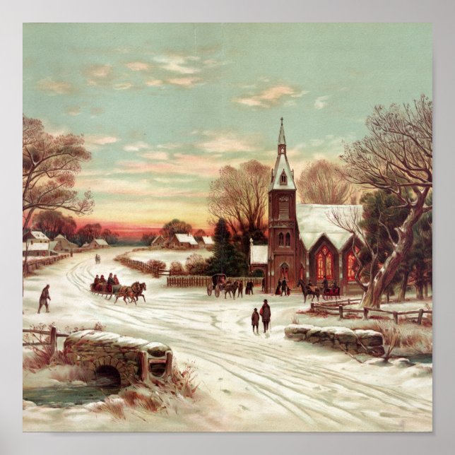 Christmas Eve Winter Scene Poster (Front)