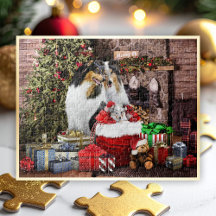 Christmas Eve with Rough Collie Family - Hor.
