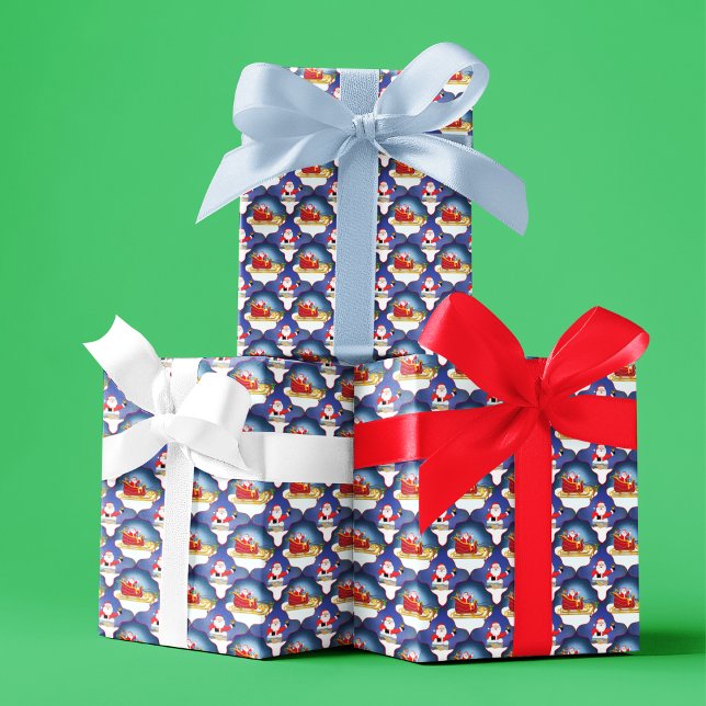 Christmas Eve With Santa & Rudolph  Wrapping Paper Sheet (Creator Uploaded)