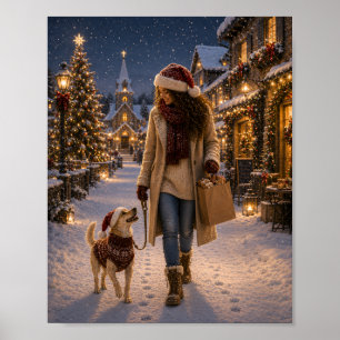 Christmas Evening Walk with Lina Poster
