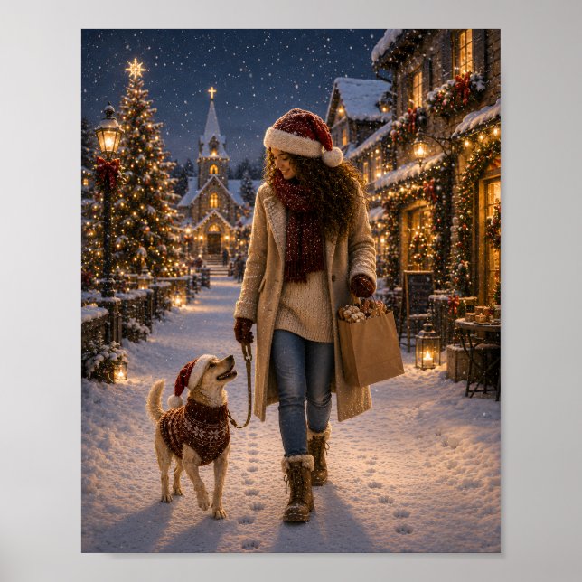 Christmas Evening Walk with Lina Poster (Front)