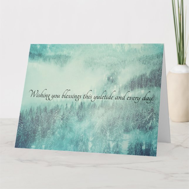 Christmas Evergreen Forest Winter Solstice Card (Front)