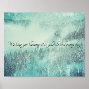 Christmas Evergreen Forest Winter Solstice Poster