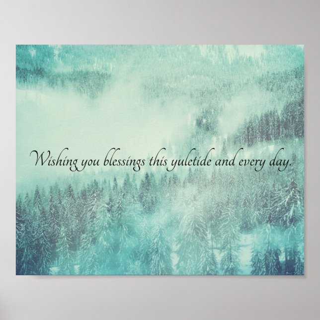 Christmas Evergreen Forest Winter Solstice Poster (Front)