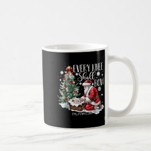 Christmas Every Knee Shall Bow Santa Nativity Scen Coffee Mug