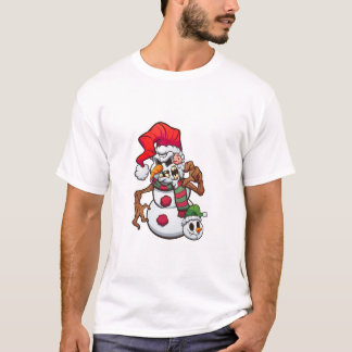 christmas evil snowman with small monster head T-Shirt