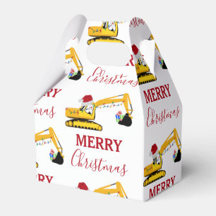 Christmas Excavator Construction Truck  Favor Box