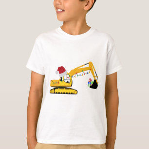 Christmas Excavator Construction Truck  T-Shirt