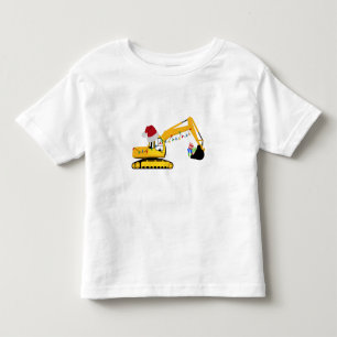 Christmas Excavator Construction Truck  Toddler T-shirt