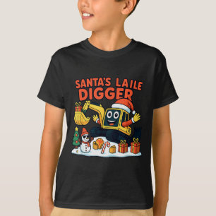 Christmas Excavator Santa Digger Funny Holiday  T-Shirt
