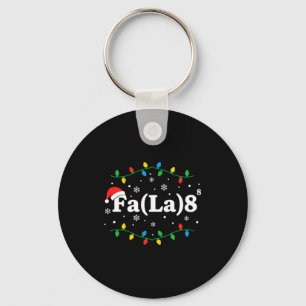 Christmas Fa(la) 8 Funny Caroling Lights Santa Hat Keychain