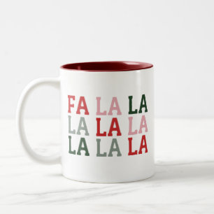 Christmas Fa La La La La Holiday Xmas Funny Two-Tone Coffee Mug