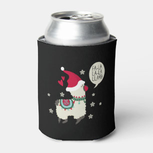 Christmas Fa la la la Lama gift Can Cooler
