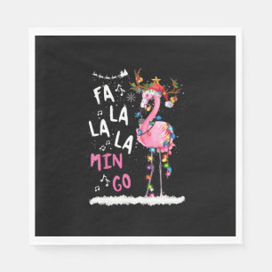 Christmas - Fa-La-La Mingo Flamingo With Christmas Napkin