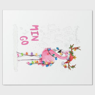 Christmas - Fa-La-La Mingo Flamingo With Christmas Wrapping Paper
