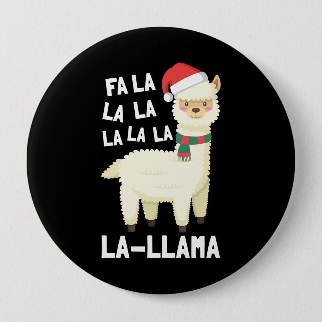 Christmas Fa La Llama Essential 4 Inch Round Button (Front)