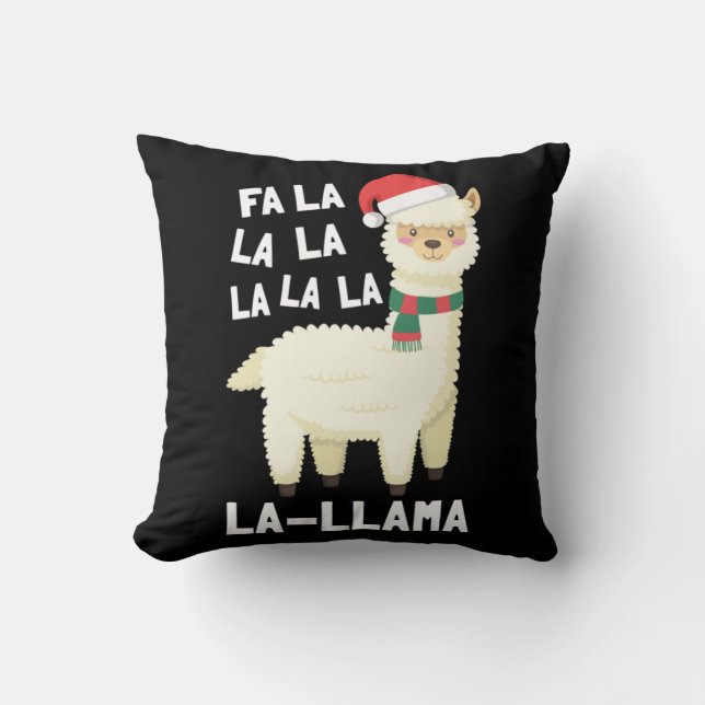 Christmas Fa La Llama Essential Throw Pillow (Front)