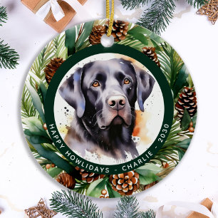 Christmas Face Mask Santa Dog 2020 Quarantine Ceramic Ornament