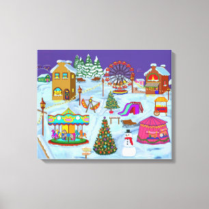 Christmas Fairground Canvas Print