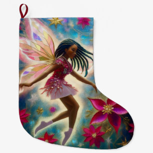 Christmas Fairy Collection - Cornrows Braids Hair Large Christmas Stocking