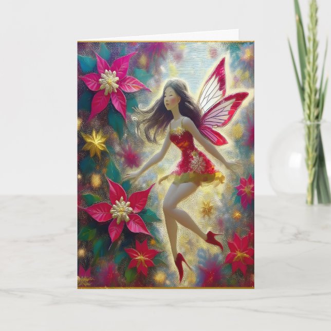 Christmas Fairy Collection - Dark Brown Hair Card (Front)