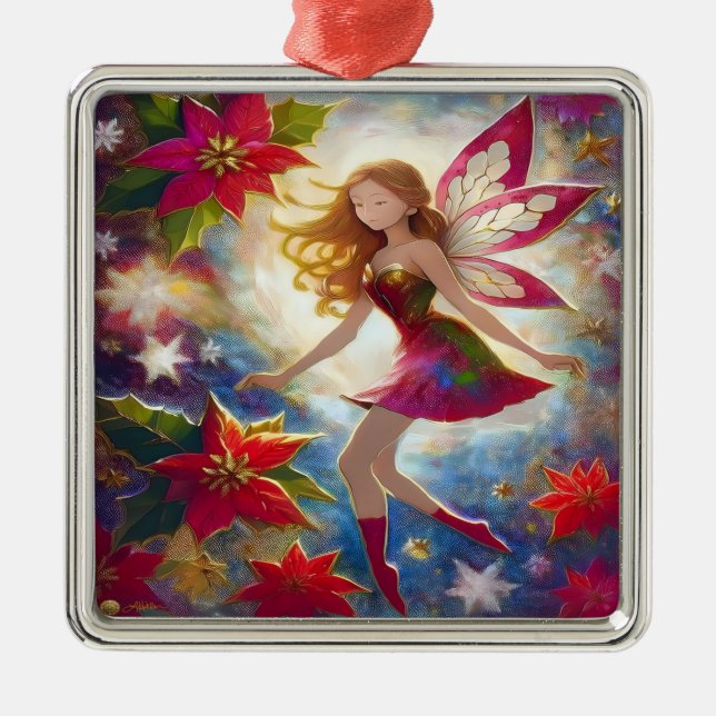 Christmas Fairy Collection - Ginger Hair Metal Ornament (Front)
