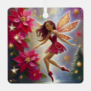 Christmas Fairy Collection - Light Auburn Hair Metal Ornament
