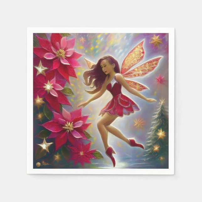 Christmas Fairy Collection - Light Auburn Hair Napkin (Front)