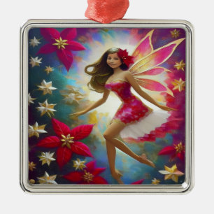 Christmas Fairy Collection - Light Brown Hair Metal Ornament