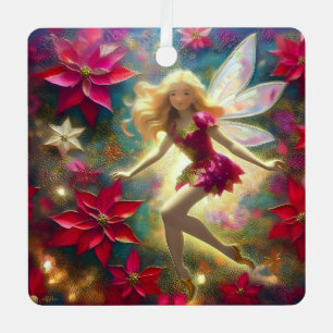 Christmas Fairy Collection - Pale Gold Blonde Hair Metal Ornament