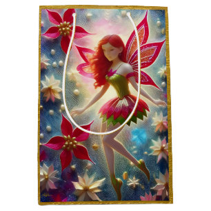 Christmas Fairy Collection - Red Hair Medium Gift Bag
