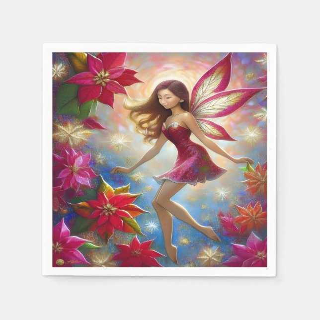 Christmas Fairy Collection - Reddish Brown Hair Napkin (Front)