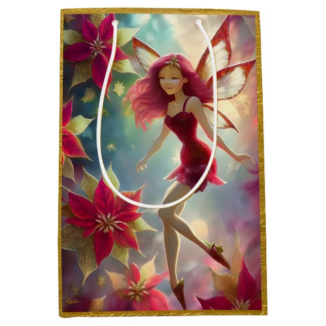 Christmas Fairy Collection - Rose Red Hair Medium Gift Bag (Front)