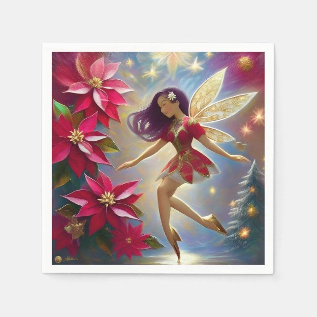 Christmas Fairy Collection - Straight Plum Hair Napkin (Front)