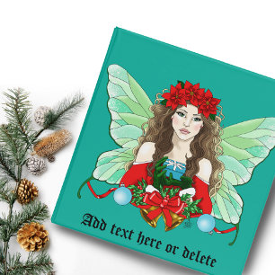 Christmas Fairy Fantasy Holly Bells Poinsettias Binder