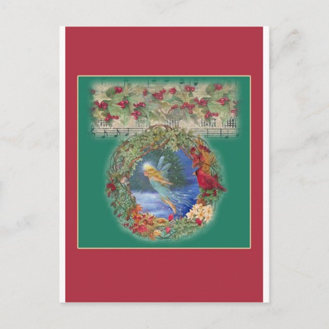 Christmas Fairy Magical Illustration Holiday Postcard (Front)