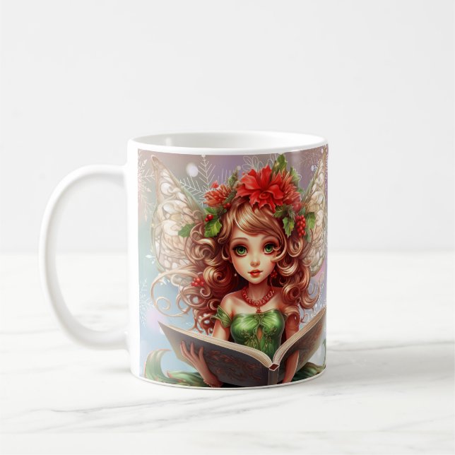 Christmas Fairy Reading Coffee Mug (Left)