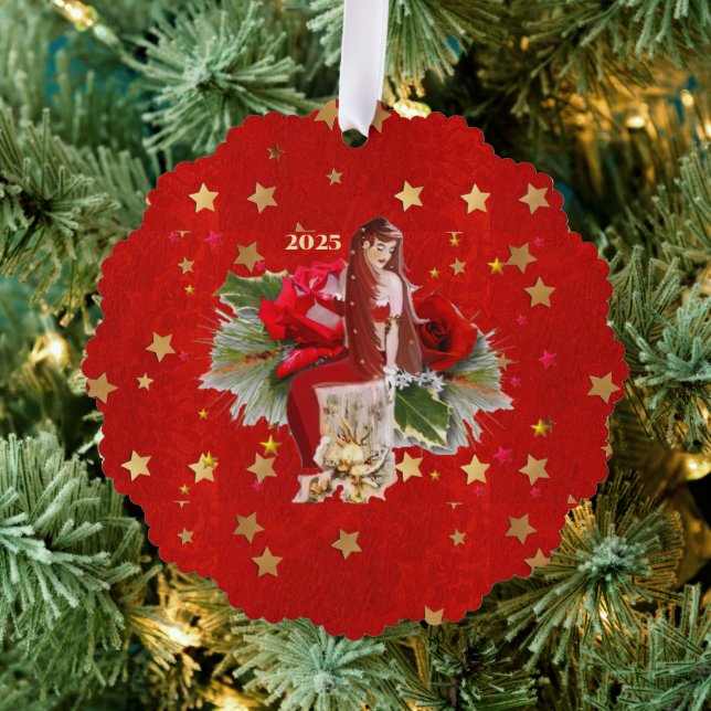  Christmas Fairy & Stars Ornament Card (Insitu (Tree))