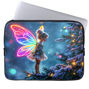 Christmas fairy winter forest festive magic laptop sleeve