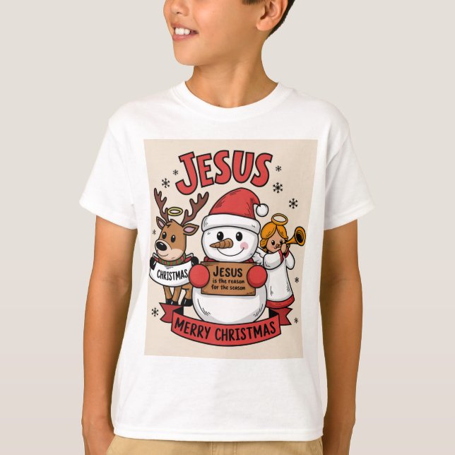 Christmas Faith Adventure: Snowman, Reindeer T-Shirt (Front)