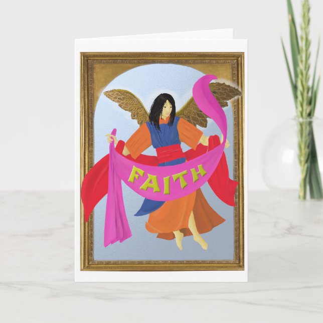 Christmas FAITH Angel (blank inside) Card (Front)