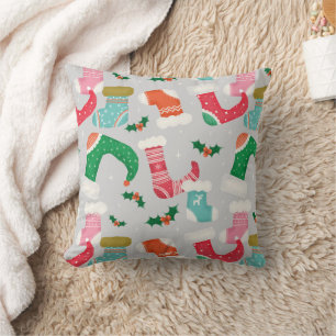 christmas falalala grey -Stockings  Throw Pillow