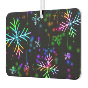 Christmas falling various neon colours snowflakes  air freshener