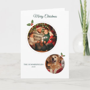 Christmas Family and Dog Photos Cute Holiday Card