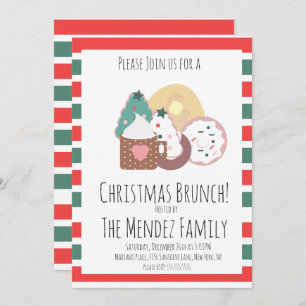 Christmas Family Brunch Pancakes Cookies Doughnuts Invitation